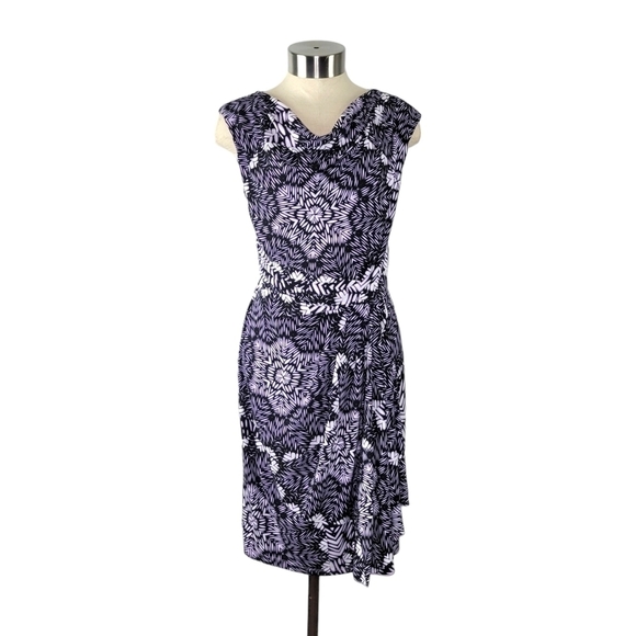 Suzi Chin for Maggy Boutique Dresses & Skirts - Suzi Chin for Maggy Boutique Sleeveless Drapey Sheath Dress Size 4 Purple Black